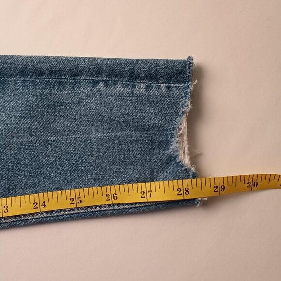 American Eagle Denim Jeans Size 4 Mid Rise Skinny Medium Light Wash Distressed - Picture 10 of 11